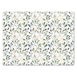 Kitchen Colors Muted Herb Leaf Background Pattern Tissue Paper