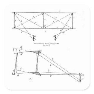 Kite Diagram - Kite (Wright), 1899. Square Sticker