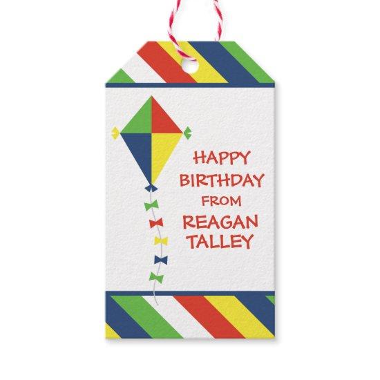 Kite Stripes Personalized Gift Tags