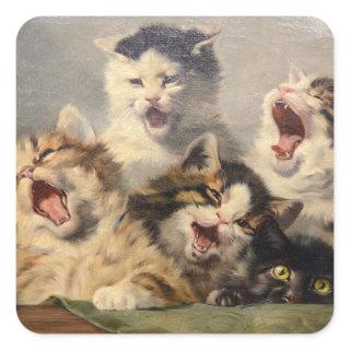 Kitten Symphony by Julius Adam II Square Sticker