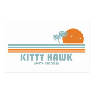 Kitty Hawk North Carolina Sun Palm Trees Rectangular Sticker