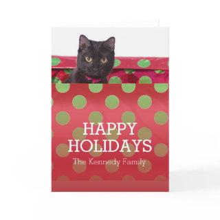 Kitty In Gift Box Holiday Card