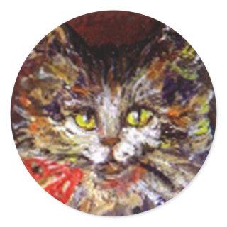 KITTY PORTRAIT CLASSIC ROUND STICKER