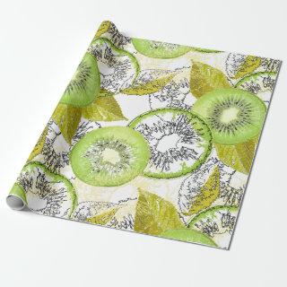 Kiwi, fruity, green and white, fresh, juicy, white