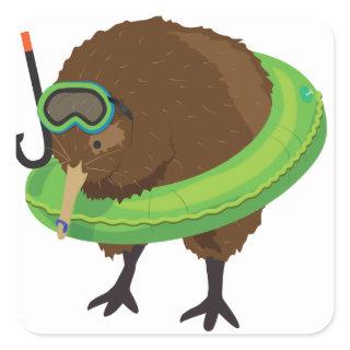 Kiwi Simile Book Characters Square Sticker