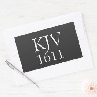 KJV 1611 Black and White Christian Rectangular Sticker