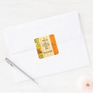 Klee - Abstract artwork and quotation, Square Sticker