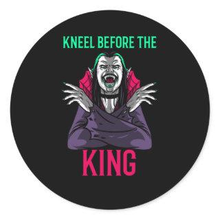Kneel Before the King Dracula Classic Round Sticker