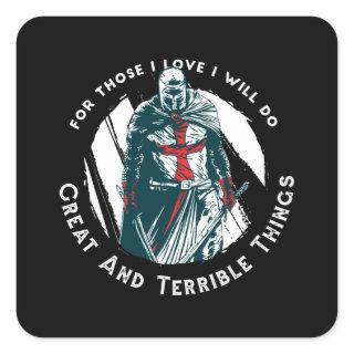 Knight templar square sticker