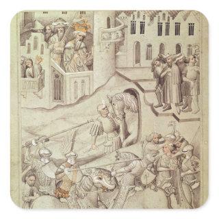 Knights jousting possibly in the Hippodrome Square Sticker