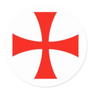 Knights_Templar_Cross Classic Round Sticker