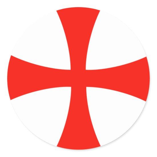 Knights_Templar_Cross Classic Round Sticker