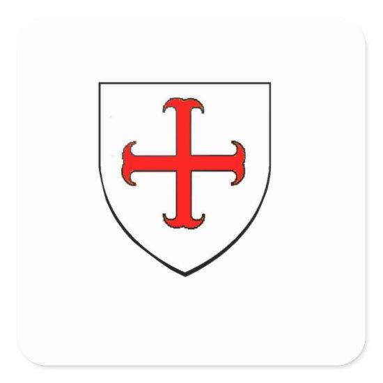 Knights Templar Crusade Shield Square Sticker