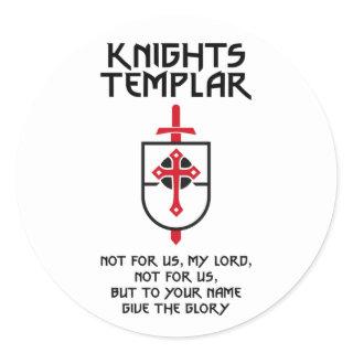 Knights Templar MOTTO Medieval History Insignia Classic Round Sticker