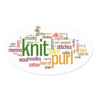 Knit Purl Knitting Lexicon Knitters Car Sticker