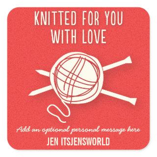 Knitted For You Sticker in Bright Red