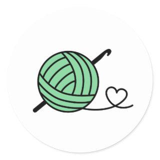 Knitting Crocheting Yarn - Custom Color Classic Round Sticker