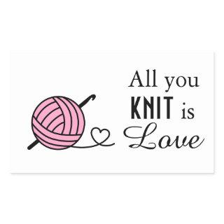 Knitting Crocheting Yarn - Custom Color Rectangular Sticker