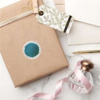 Knitting Lingo Yarn Ball Teal Crafts Classic Round Sticker