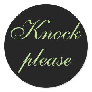 Knock please classic round sticker