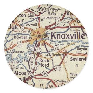 Knoxville TN Map Classic Round Sticker