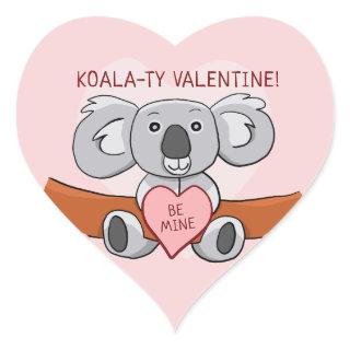 Koala Koality Be Mine Valentine Heart Sticker