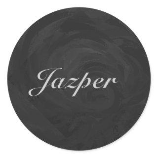 Kohl Black Monogram Personalized Classic Round Sticker