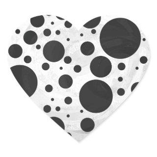 Kohl Black Polka Dot Pattern Heart Sticker