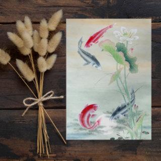 Koi Fish with Lotus  Sheets