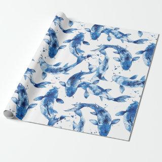 Koi indigo shibori pattern