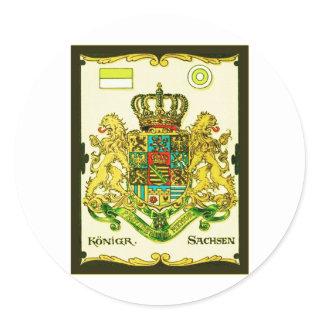 Königr Sachsen ~ Vintage Coat of Arms Print Classic Round Sticker