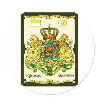 Königr Sachsen ~ Vintage Coat of Arms Print Classic Round Sticker