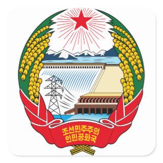 korea north emblem square sticker