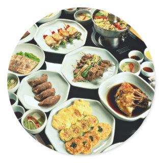 Korean food classic round sticker