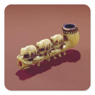 Korvack pipe with carved Polar Bears Square Sticker