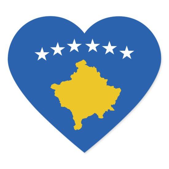 Kosovo Flag Heart Sticker