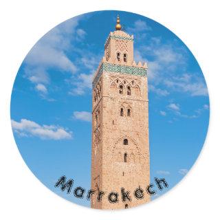 Koutoubia Mosque - Marrakech, Morocco Classic Round Sticker