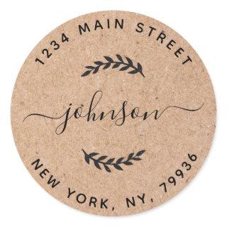 Kraft Create Your Own Round Return Address Classic Round Sticker