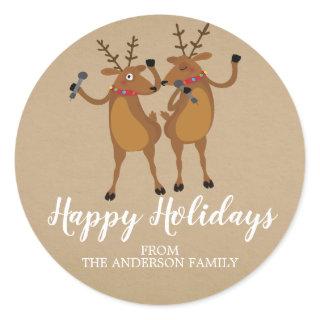 Kraft Dancing Reindeer Christmas Sticker