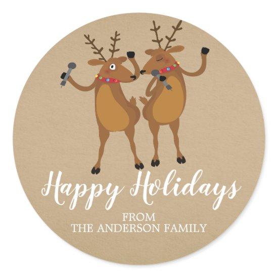 Kraft Dancing Reindeer Christmas Sticker