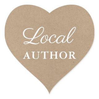Kraft Local Author Writer Book Promo Heart Heart Sticker