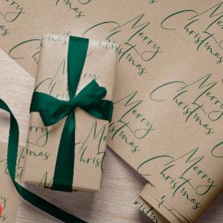 Kraft Merry Christmas Green Script