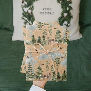 Kraft Modern Green Christmas Pattern  Sheets