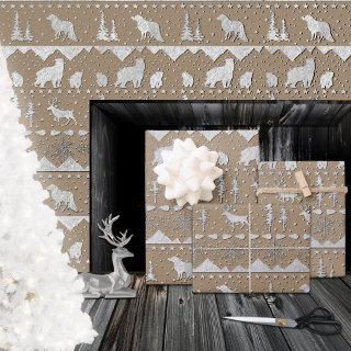 Kraft Nordic Sweater Winter Animals Raised Silver  Sheets