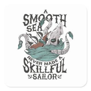 Kraken Attacks Boat Square Sticker