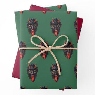 Krampus Themed  Flat Sheet Set of 3