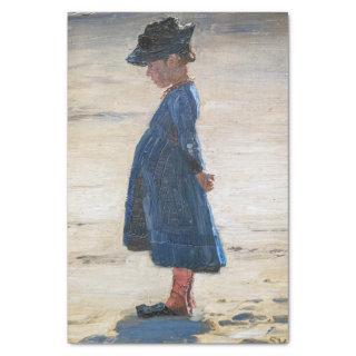 Kroyer - Little Girl standing on Skagen Beach Tissue Paper
