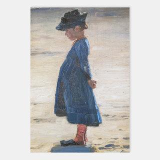 Kroyer - Little Girl standing on Skagen Beach  Sheets
