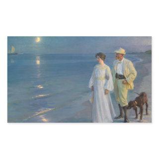 Kroyer - The Artist and his Wife on the Beach Rectangular Sticker