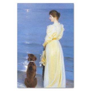 Kroyer - The Artist's Wife and Dog by the Shore Tissue Paper